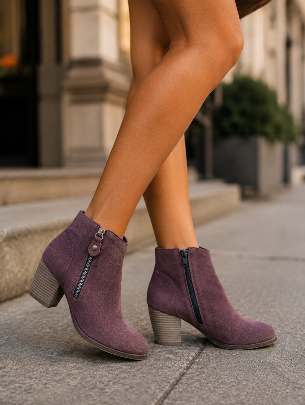 Diba Women's Sequoia Suede Leather Western Block Stacked Heel Boots Size 8.5